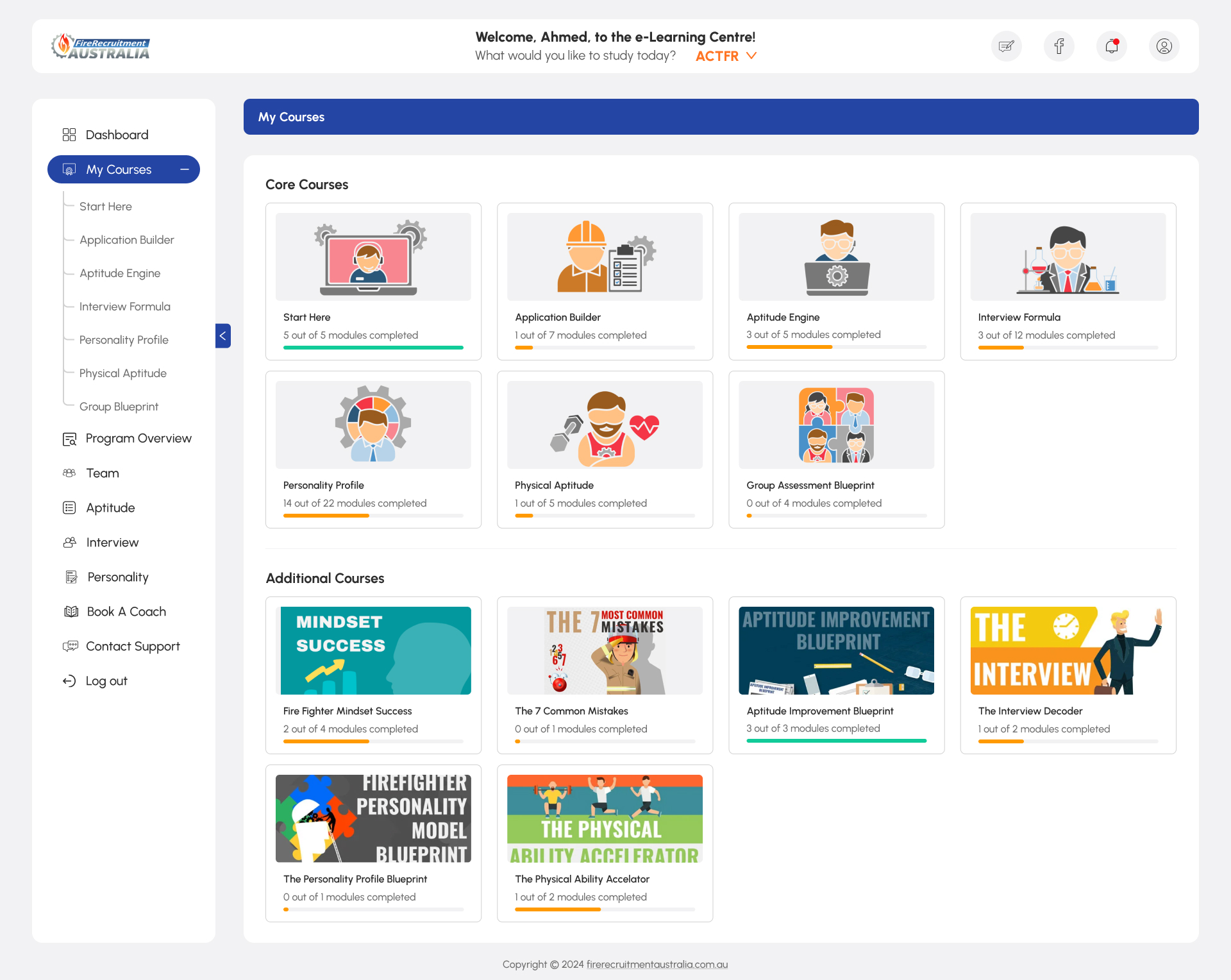 My Courses: Indicating each course progress — preview 7